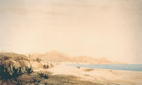 La baie des Anges depuis Carras, 1846