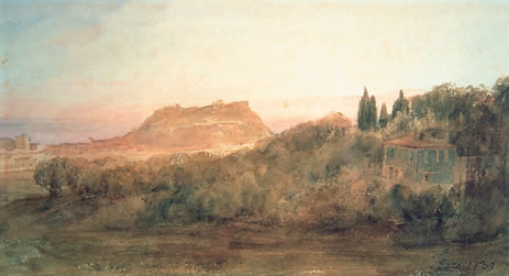 La colline du Château de Nice vue de Cimiez, 1839