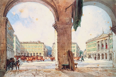 La place Victor (Garibaldi) à Nice, vers 1855