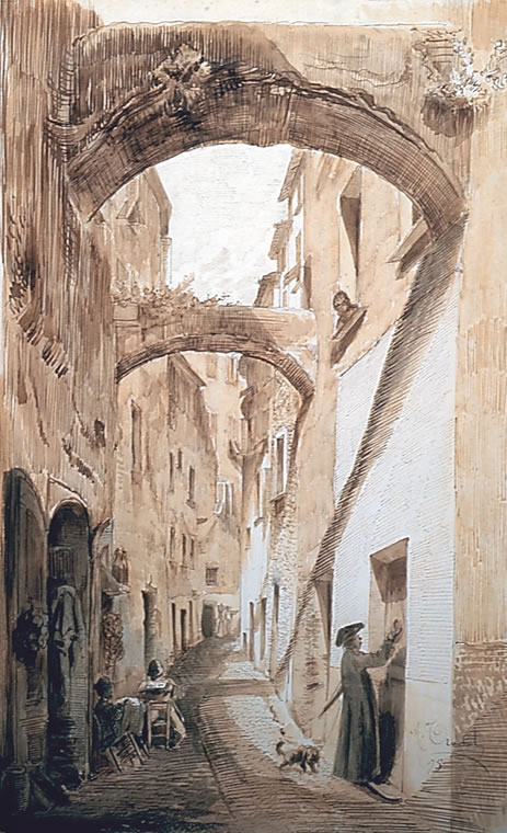Nem frappant à une porte rue du Vieux-Nice, 1878