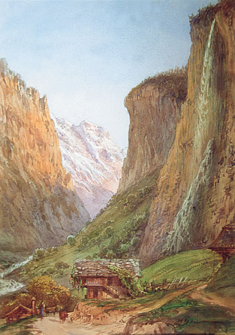 La chute du Staubbach dans la vallée de Lauterbrunnen