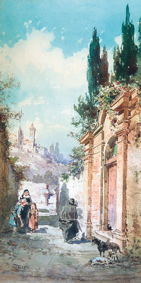 Le portail de la villa Arson et le monastère de Saint-Barthélémy