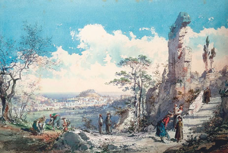 Nice vue de la route de Saint-Pons à Cimiez, 1885