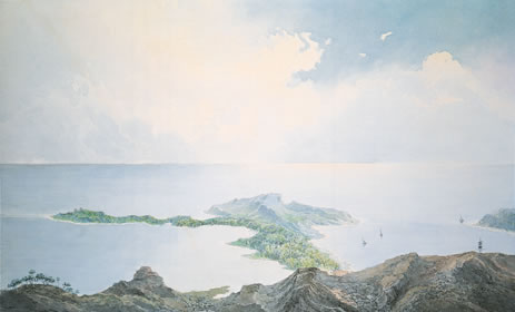 Le port de Villefranche depuis les hauteurs du col des Quatre Chemins, 16 août 1833