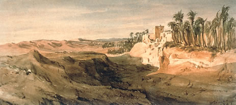 L'Oasis fortifiée de Tamersa au nord de Chott-el-Rharsa, 1842