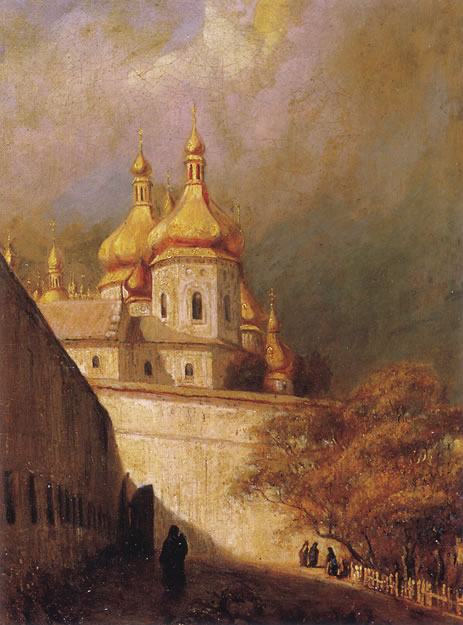 La promenade des moines à Kiev, vers 1848