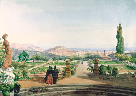 Vue de Nice du jardin de la Villa Arson, vers 1860
