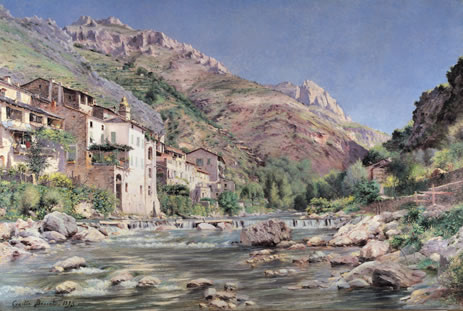 La Roya au village de Fontan, 1893