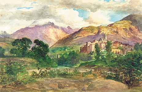 Saint-Martin-Vésubie, au confluent du Boréon et du val de Fenestre, septembre 1868