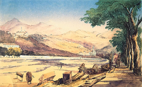 La vallée du Paillon vers Saint-Pons, 7 février 1853