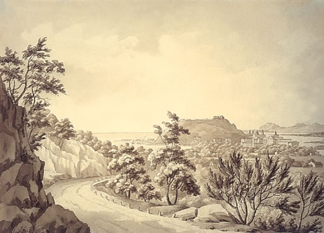 Nice vue de la route de Gênes, 1816