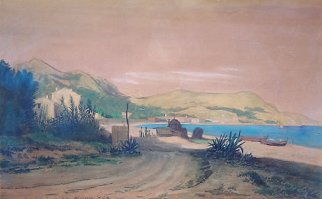 Nice vue depuis Carras, 1850
