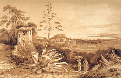 Nice vue des hauteurs de Carabacel, 1859