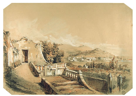 Vue de Nice prise de la terrasse du Piol, vers 1860