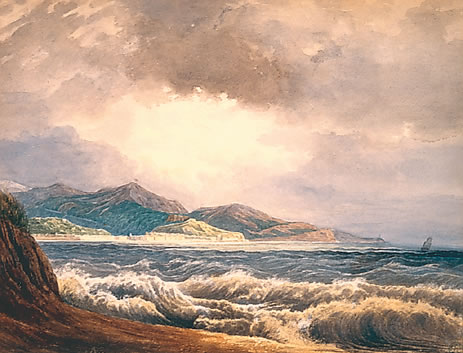 Nice vue de la plage près du pont Magnan, 1842